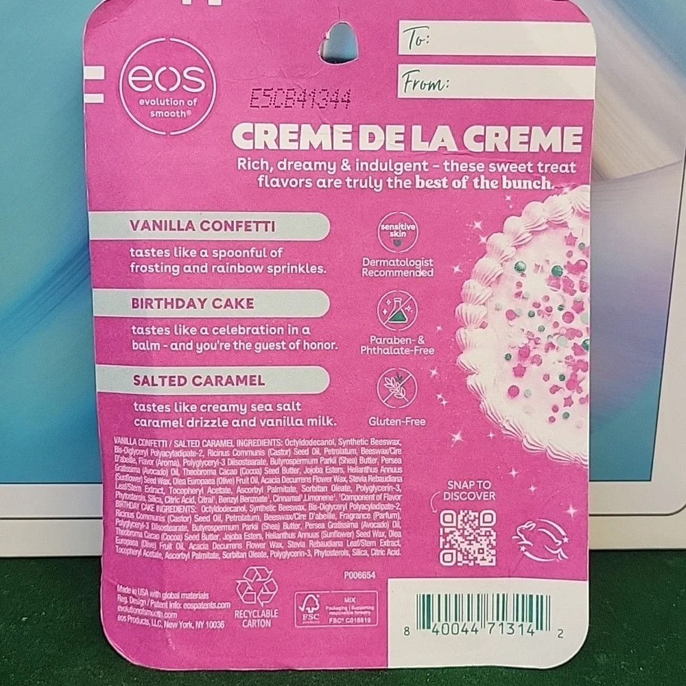 EOS Creme de la Creme Super Balm Minis - 3 Pack New Sealed Package